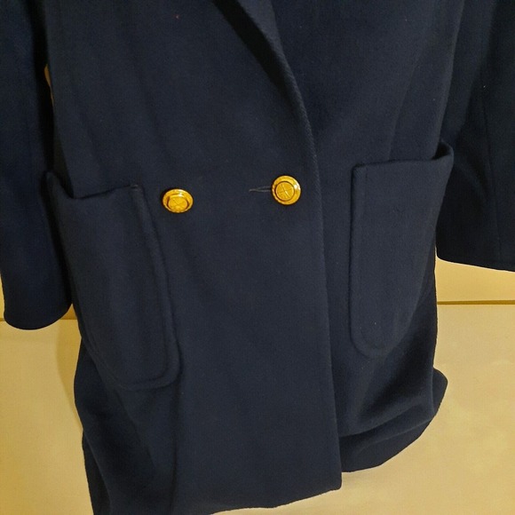 Womens Pea Coat Small Navy Blue Jacket Blazer Wool George David Fashions Mint - Picture 3 of 8